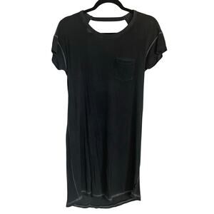 RVCA Dress Charcoal Black Open Back Casual T-Shirt Dress Women's Size Small